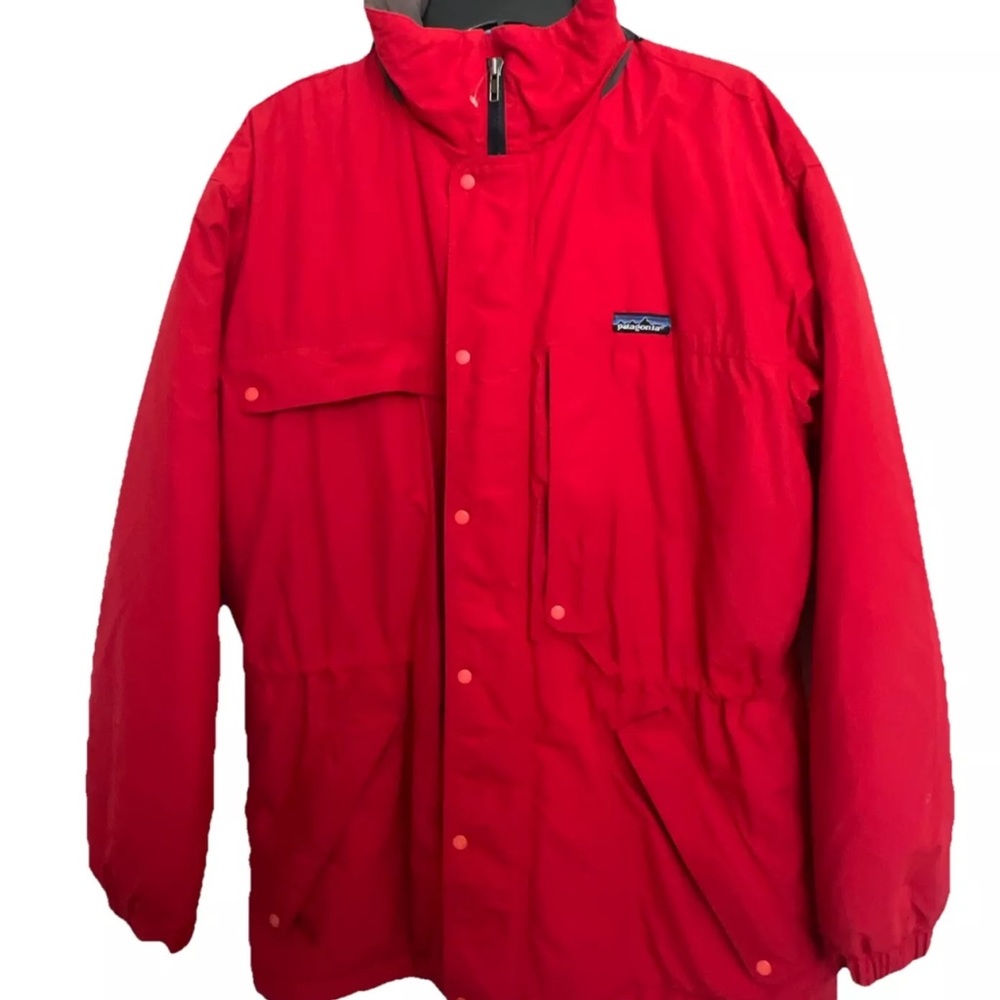 Vintage Patagonia Guide Parka Long Jacket 90’s Red Coat Hood Men’s Size Medium